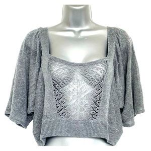 Knit pull over cropped top